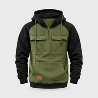 Felpa Uomo Invernale Multifunzionale con Cappuccio | Verde Rosa Khaki Nero Grigio | Taglie S-3XL