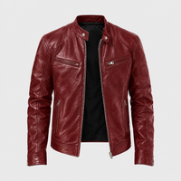 Giacca Biker Uomo Casual dal Look Sleek con Zip | Dieci Colori | Range Ampio | Taglie S-5XL