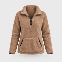 Cardigan Donna Fluffy Pile con Zip Corta | Dieci Colori | Comfort Cosy | Taglie S-3XL