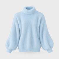 Maglione Donna Dolcevita Fluffy Vestibilità Rilassata a Maglia | Otto Colori | Range Ampio | Taglie S-3XL