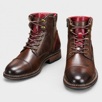Stivali Uomo Classici con Zip e Lacci | Marrone | Taglie EU 38-47