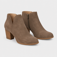 Stivaletti Donna Morbido con Tacco a Blocco e Zip Laterale | Beige Nero | Taglie EU 35-43
