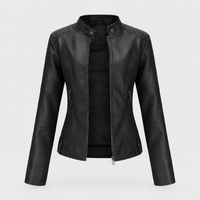 Giacca Biker Donna Sartoriale dal Look Sleek con Zip | Sei Colori | Range Ampio | Taglie S-4XL