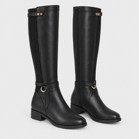 Stivali Donna Ortopedici al Ginocchio in Materiale Morbido con Elastico | Marrone Nero | Taglie EU 35-43