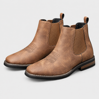 Stivali Chelsea Uomo Slip-On Look Sleek Cognac con Cuciture Western | Marrone Nero Antracite | Taglie EU 39-45