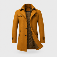 Cappotto Uomo in Lana Isolante Doppio Collo con Interno Trapuntato | Marrone Bordeaux Grigio Nero | Taglie XS-3XL