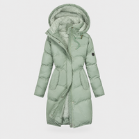 Cappotto Donna Invernale Elegante Trapuntato con Cappuccio | Verde Nero Giallo | Taglie S-2XL