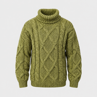 Maglione Uomo Chunky Collo Alto Invernale a Maglia | Verde Nero Grigio Rosso | Taglie M-XL