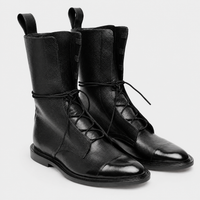 Stivaletti Donna Classici dal Look Sleek Stringati | Nero | Taglie EU 35-43