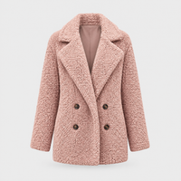 Cappotto Donna Teddy Doppiopetto con Revers a Punta | 7 Colori | Taglie S-5XL