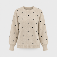 Maglione Donna a Pois Manica Lunga in Maglia Morbida | 4 Colori | Taglie S-XL