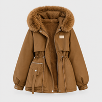 Cappotto Donna con Cappuccio in Peluche Foderato in Pile | 4 Colori | Taglie S-2XL