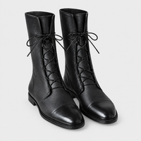 Stivaletti Donna Stringati dal Look Sleek a Metà Polpaccio | 2 Colori | Taglie EU 35-43