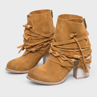 Stivaletti Donna Western Morbido con Tacco Squadrato e Cinturino | 2 Colori | Taglie EU 35-43