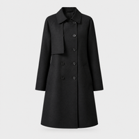 Trench Donna Doppiopetto in Misto Lana a Media Lunghezza | 2 Colori | Taglie S-3XL
