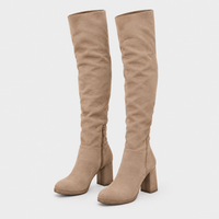 Stivaletti Donna Over-the-Knee Morbido con Tacco Squadrato | 3 Colori | Taglie EU 35-43