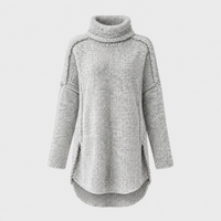 Maglione Donna Oversized Chunky Knit Collo Alto | Grigio | Taglie S-2XL