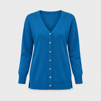 Cardigan Donna con Scollo a V e Bottoni in Maglia | 12 Colori | Taglie S-2XL