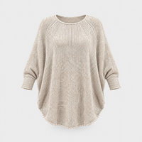 Maglione Donna Oversized Girocollo con Manica a Pipistrello in Maglia | 5 Colori | Taglie S-XL