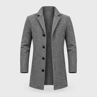 Cappotto Uomo Lungo Sartoriale Monopetto con Bottoni | 3 Colori | Taglie S-3XL