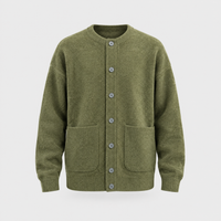 Cardigan Uomo Vestibilità Rilassata Girocollo con Bottoni | 3 Colori | Taglie M-3XL