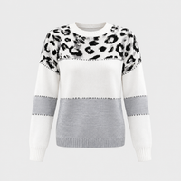 Maglione Donna Leopardato Color-Block in Maglia | 3 Colori | Taglie S-3XL