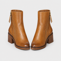 Stivaletti Donna dal Look Sleek con Tacco Squadrato e Zip Laterale | 2 Colori | Taglie EU 35-43