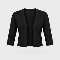 Cardigan Donna Cropped Aperto Manica 3/4 in Maglia | 20 Colori | Taglie S-2XL