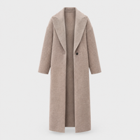 Cappotto Donna Oversized Lungo in Misto Lana con Revers | 2 Colori | Taglie S-2XL