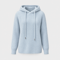Maglione Donna in Cashmere Misto Visone con Cappuccio e Coulisse | 5 Colori | Taglie XS-2XL