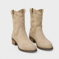 Stivaletti Donna Western Cowboy Morbido con Cuciture | 2 Colori | Taglie EU 35-43