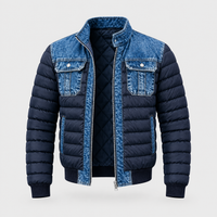 Bomber Uomo in Denim Trapuntato Antivento Invernale | Denim | Taglie S-5XL