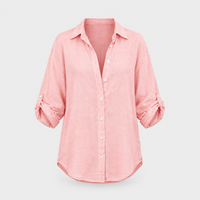 Camicia Donna Oversized in Lino Vestibilità Rilassata con Bottoni | 5 Colori | Taglie S-3XL