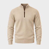 Maglione Uomo Half-Zip Mock Neck in Maglia Manica Lunga | 10 Colori | Taglie S-XL