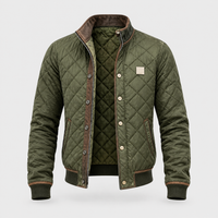 Bomber Uomo Trapuntato Isolato con Colletto Alto | Verde | Taglie S-3XL
