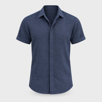 Camicia Uomo in Lino Manica Corta con Bottoni Vestibilità Regolare | 8 Colori | Taglie S-3XL