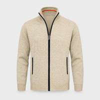 Cardigan Uomo con Zip in Maglia Mock Neck Foderato in Pile | 6 Colori | Taglie M-4XL