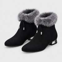 Stivaletti Donna Finitura Morbida Piatti con Bordo Peluche | 2 Colori | Taglie EU 35-43