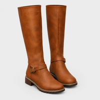 Stivali Donna al Ginocchio da Equitazione dal Look Sleek con Cinturini a Fibbia | 3 Colori | Taglie EU 35-43