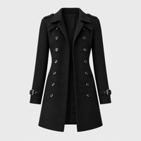 Cappotto Donna Doppiopetto Mid-Length con Revers a Punta | 4 Colori | Taglie XS-2XL