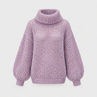 Maglione Donna Oversized Chunky Collo Alto con Manica a Palloncino | 4 Colori | Taglie S-3XL