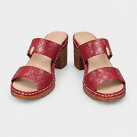Sandali Donna Mule Trapuntati Open Toe con Tacco Squadrato in Materiale Vegan | 6 Colori | Taglie UK 2-10