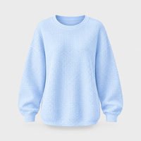 Maglione Donna Vestibilità Rilassata Waffle Knit Texture | 10 Colori | Taglie XS-5XL