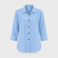 Camicia Giacca Donna Vestibilità Rilassata Colletto Manica Lunga con Bottoni | 13 Colori | Taglie S-2XL
