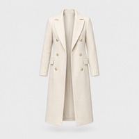 Cappotto Donna Doppiopetto Long-Line in Poliestere | 3 Colori | Taglie S-2XL