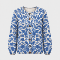 Cardigan Donna con Ricamo Floreale e Bottoni a Maglia | Otto Stili | Taglie S-5XL