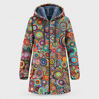 Giacca Unisex Foderata in Pile con Cappuccio e Stampa Psychedelic | Multicolore | Taglie S-4XL