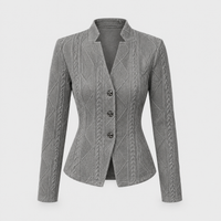 Maglione Donna Cable-Knit Textured Collo Mock Manica Lunga | Grigio Bianco Nero Beige Rosa | Taglie S-2XL