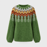 Maglione Donna a Maglia con Fantasia Fair Isle Geometrica | Comfort Autunno Inverno | Taglie S-4XL