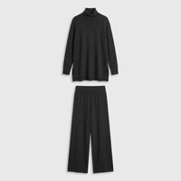 Coordinato Donna Loungewear Maglione Oversized Collo Alto e Pantalone Wide-Leg | 5 Colori | Taglie S-3XL